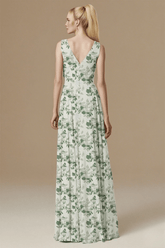 Mesmerizing Green Floral Dress Bridesmaid: Timeless Elegance for Weddings - Sage Floral - PromDressClub